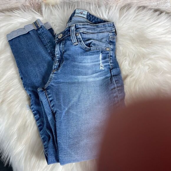 Adriano Goldschmied The Stilt Roll-Up Distressed Cuffed Jeans Sz 26 - Picture 4 of 13